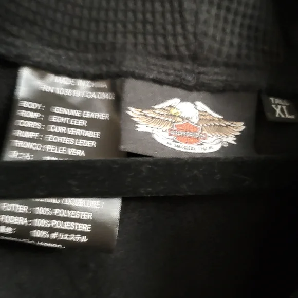2010 Harley Davison Men's Road Warriors Leather Jacket with liner XL Tall